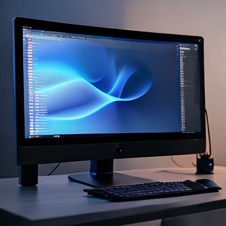 A sleek modern monitor representing the display HDR400 standard in a professional office.