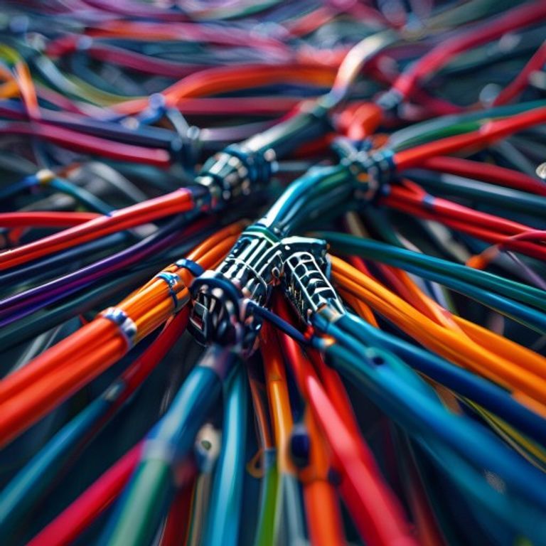 Close up view of ethernet signal attenuation in copper cabling